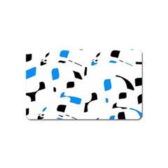 Blue, Black And White Pattern Magnet (name Card) by Valentinaart