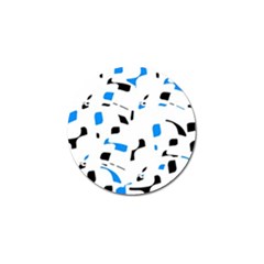 Blue, Black And White Pattern Golf Ball Marker by Valentinaart