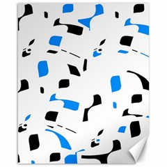 Blue, Black And White Pattern Canvas 16  X 20   by Valentinaart