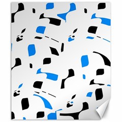 Blue, Black And White Pattern Canvas 20  X 24   by Valentinaart