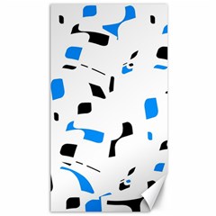 Blue, Black And White Pattern Canvas 40  X 72  