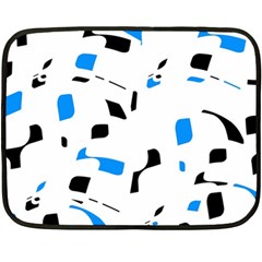 Blue, Black And White Pattern Double Sided Fleece Blanket (mini)  by Valentinaart