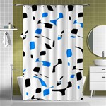 Blue, black and white pattern Shower Curtain 48  x 72  (Small)  Curtain(48  X 72 ) - 42.18 x64.8  Curtain(48  X 72 )