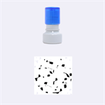 Blue, black and white pattern Rubber Round Stamps (Small) 1.12 x1.12  Stamp