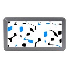 Blue, Black And White Pattern Memory Card Reader (mini) by Valentinaart