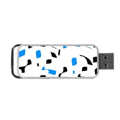 Blue, Black And White Pattern Portable Usb Flash (one Side) by Valentinaart