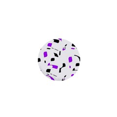 Purple, Black And White Pattern 1  Mini Magnets by Valentinaart