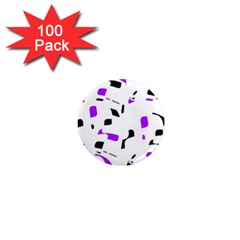 Purple, Black And White Pattern 1  Mini Magnets (100 Pack)  by Valentinaart