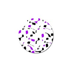 Purple, Black And White Pattern Golf Ball Marker by Valentinaart