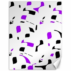 Purple, Black And White Pattern Canvas 12  X 16   by Valentinaart