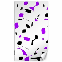 Purple, Black And White Pattern Canvas 40  X 72  