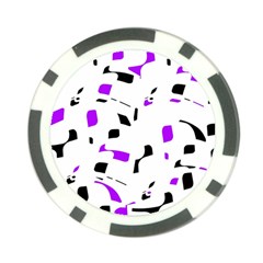 Purple, Black And White Pattern Poker Chip Card Guards