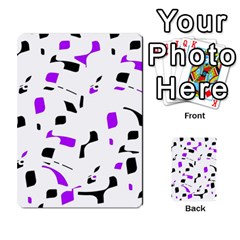 Purple, Black And White Pattern Multi-purpose Cards (rectangle)  by Valentinaart