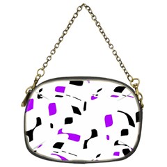 Purple, Black And White Pattern Chain Purses (one Side)  by Valentinaart