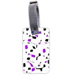 Purple, Black And White Pattern Luggage Tags (two Sides) by Valentinaart