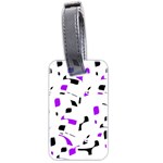 Purple, black and white pattern Luggage Tags (Two Sides) Front