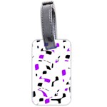 Purple, black and white pattern Luggage Tags (Two Sides) Back