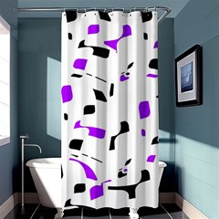 Purple, Black And White Pattern Shower Curtain 36  X 72  (stall)  by Valentinaart