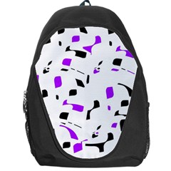 Purple, Black And White Pattern Backpack Bag by Valentinaart