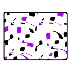 Purple, Black And White Pattern Double Sided Fleece Blanket (small) 