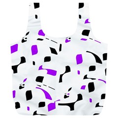 Purple, Black And White Pattern Full Print Recycle Bags (l)  by Valentinaart