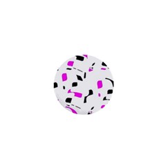 Magenta, Black And White Pattern 1  Mini Magnets by Valentinaart