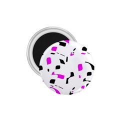 Magenta, Black And White Pattern 1 75  Magnets by Valentinaart