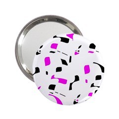 Magenta, Black And White Pattern 2 25  Handbag Mirrors by Valentinaart