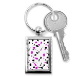 Magenta, black and white pattern Key Chains (Rectangle)  Front