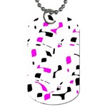 Magenta, black and white pattern Dog Tag (One Side) Front