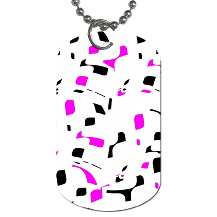 Magenta, black and white pattern Dog Tag (One Side)