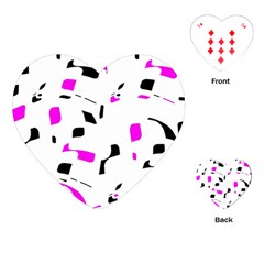 Magenta, Black And White Pattern Playing Cards (heart)  by Valentinaart