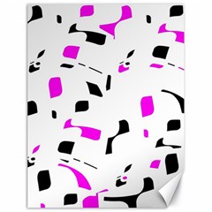 Magenta, Black And White Pattern Canvas 18  X 24   by Valentinaart