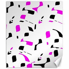 Magenta, Black And White Pattern Canvas 20  X 24   by Valentinaart