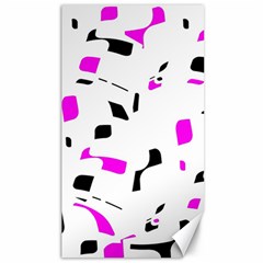 Magenta, Black And White Pattern Canvas 40  X 72  