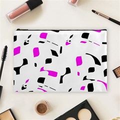 Magenta, Black And White Pattern Cosmetic Bag (large)  by Valentinaart