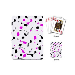 Magenta, Black And White Pattern Playing Cards (mini)  by Valentinaart