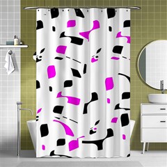 Magenta, Black And White Pattern Shower Curtain 48  X 72  (small)  by Valentinaart