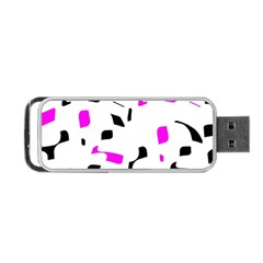 Magenta, Black And White Pattern Portable Usb Flash (two Sides)