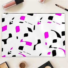 Magenta, Black And White Pattern Cosmetic Bag (xxl)  by Valentinaart