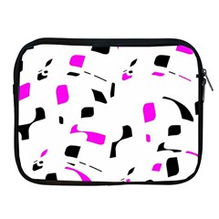 Magenta, Black And White Pattern Apple Ipad 2/3/4 Zipper Cases by Valentinaart