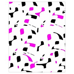 Magenta, Black And White Pattern Drawstring Bag (small)