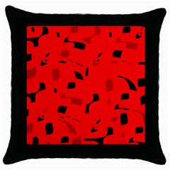 Red And Black Pattern Throw Pillow Case (black) by Valentinaart