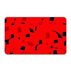 Red And Black Pattern Magnet (rectangular) by Valentinaart