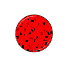 Red And Black Pattern Hat Clip Ball Marker by Valentinaart