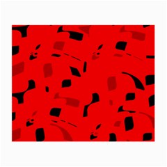 Red And Black Pattern Small Glasses Cloth by Valentinaart