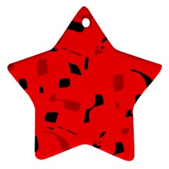 Red And Black Pattern Star Ornament (two Sides)  by Valentinaart