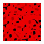 Red and black pattern Medium Glasses Cloth Front