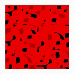 Red And Black Pattern Medium Glasses Cloth (2-side) by Valentinaart