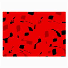 Red And Black Pattern Large Glasses Cloth by Valentinaart